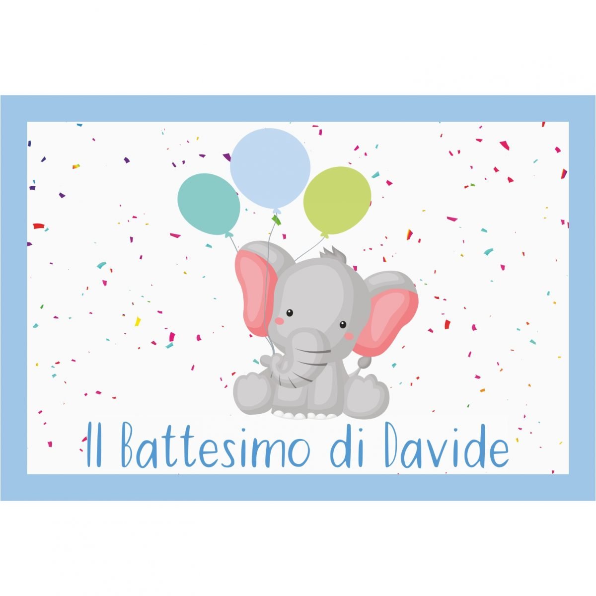 Segnalibro Elefantino Personalizzato Per Battesimo - 30 Pezzi Colorati, Cartoncino 250g - Foto 5