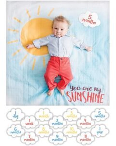 lulujo-baby-kit-primo-anno-you-are-my-sunshine-copertina-swaddle-in-mussola-di-cotone-14-cards-you-are-my-sunshine-per-i-bebé-più-social-swaddle-di-mussola_49383