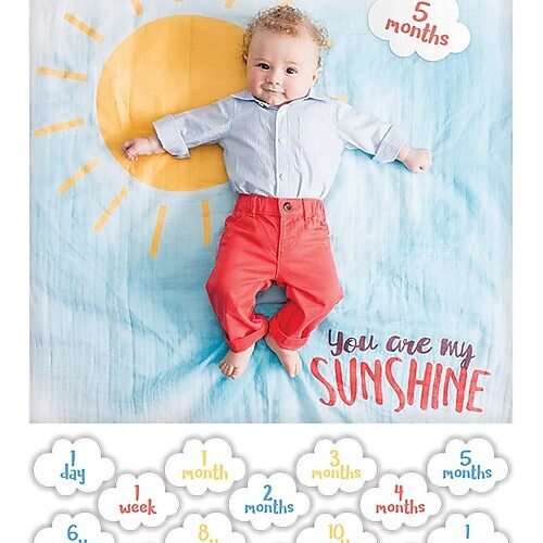 lulujo-baby-kit-primo-anno-you-are-my-sunshine-copertina-swaddle-in-mussola-di-cotone-14-cards-you-are-my-sunshine-per-i-bebé-più-social-swaddle-di-mussola_49383